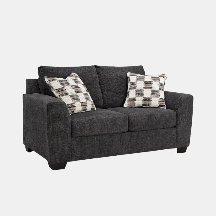 6310135 Loreo Loveseat In Fabric Upholstery - Ebony | Benchcraft by Ashley