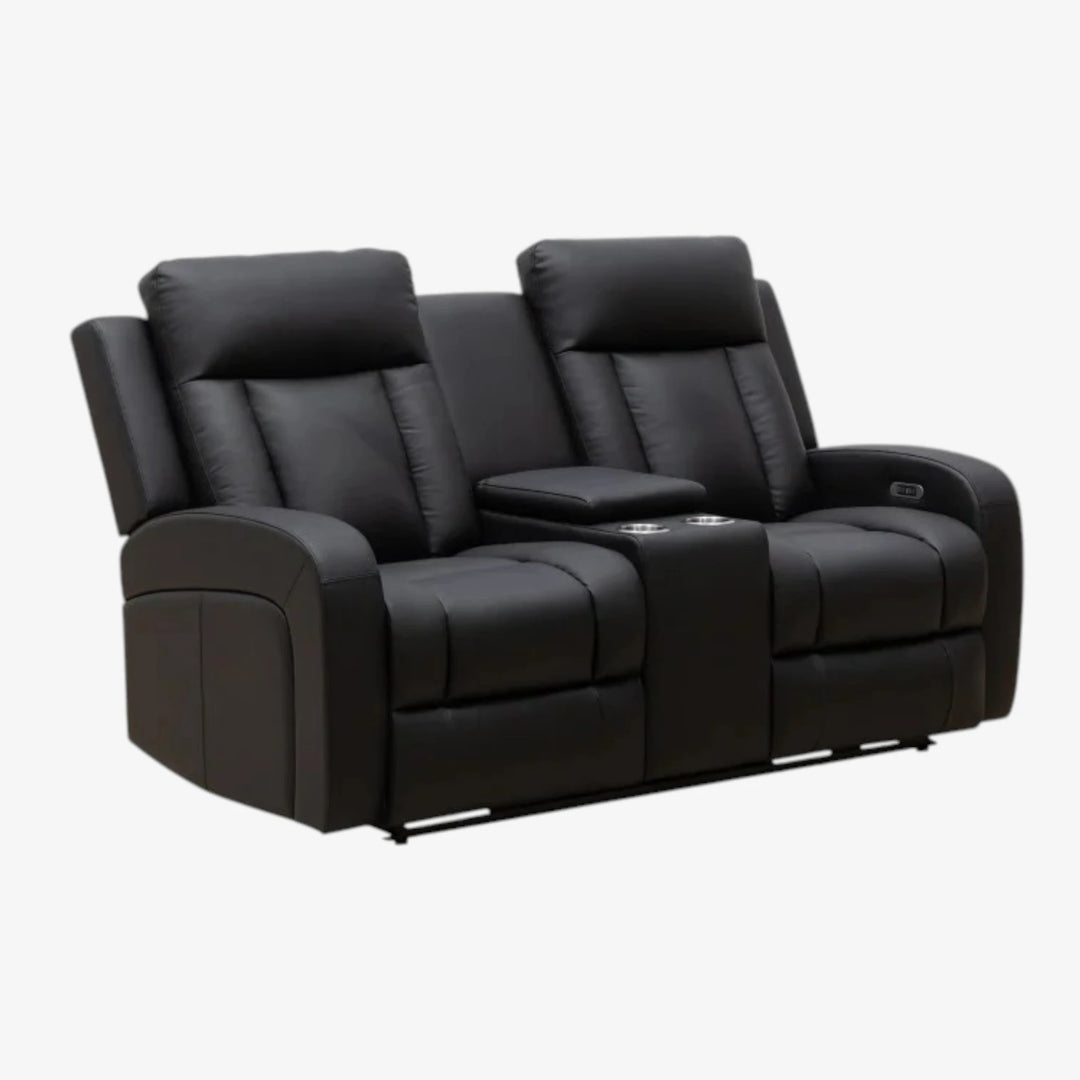 Gary Black Power Recliner Loveseat in Top Grain Leather