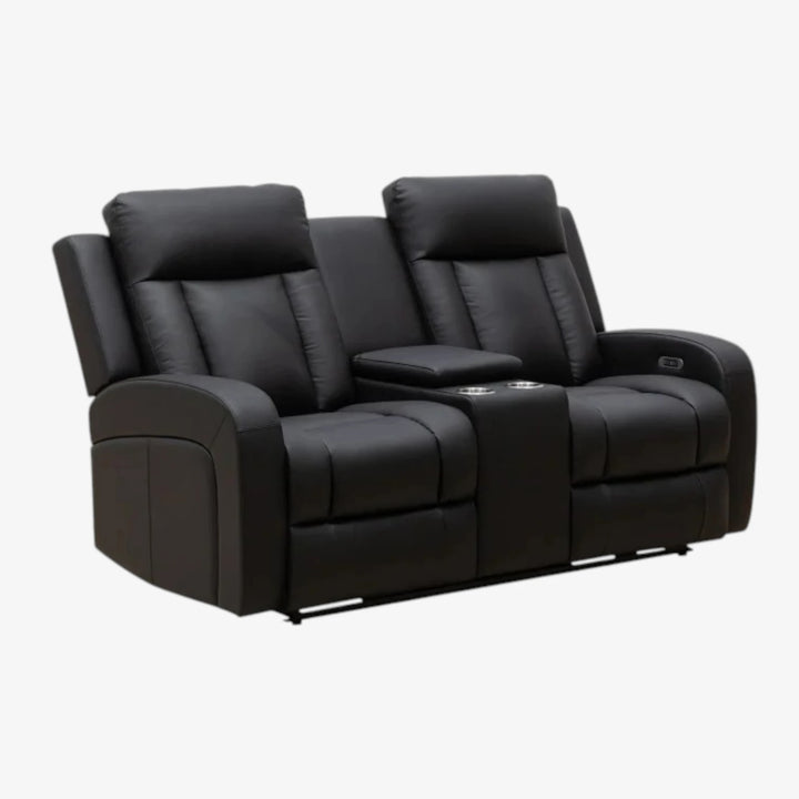 Gary Black Power Recliner Loveseat in Top Grain Leather