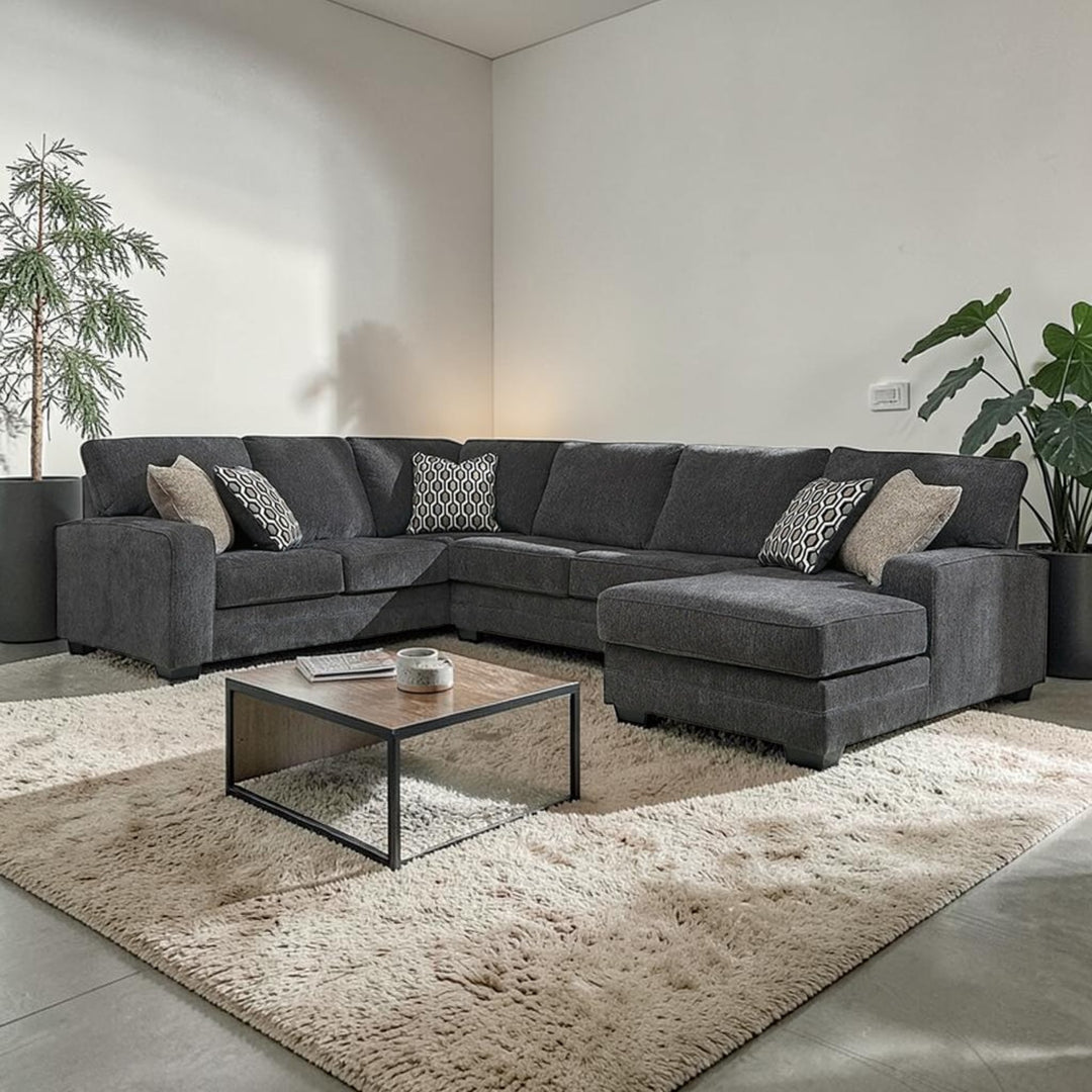 Tracling 3-Piece Sectional Sofa In Fabric Upholstery - Slate | Benchcraft By Ashley
