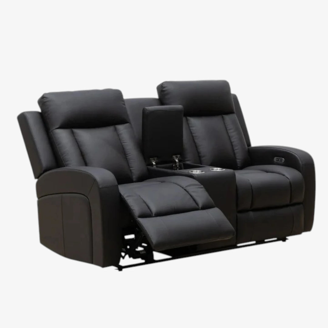 Gary Black Power Recliner Loveseat in Top Grain Leather