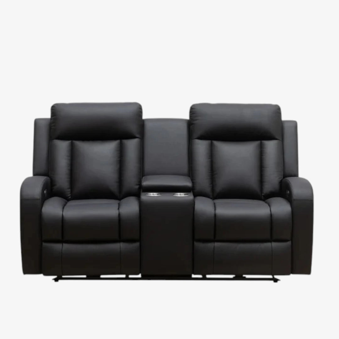Gary Black Power Recliner Loveseat in Top Grain Leather