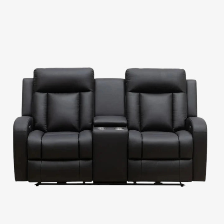 Gary Black Power Recliner Loveseat in Top Grain Leather