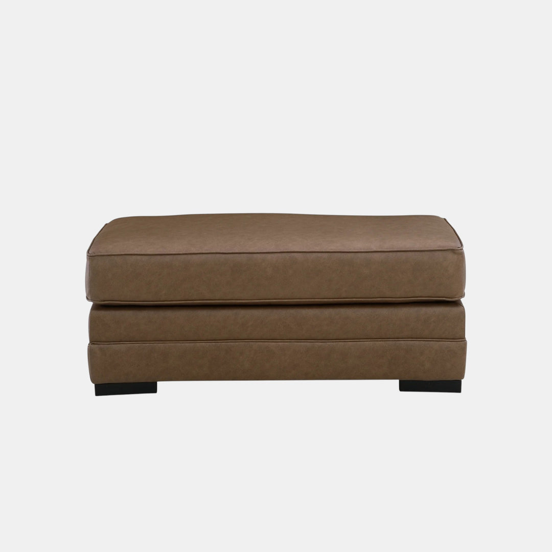7490914 VillaCourt Accent Ottoman In Leather Upholstery - Caramel | Benchcraft By Ashley