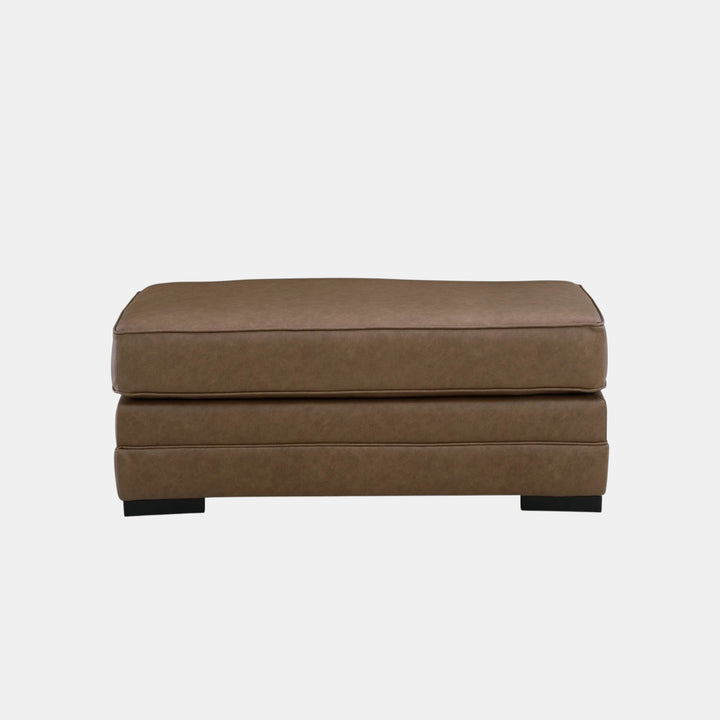 7490914 VillaCourt Accent Ottoman In Leather Upholstery - Caramel | Benchcraft By Ashley