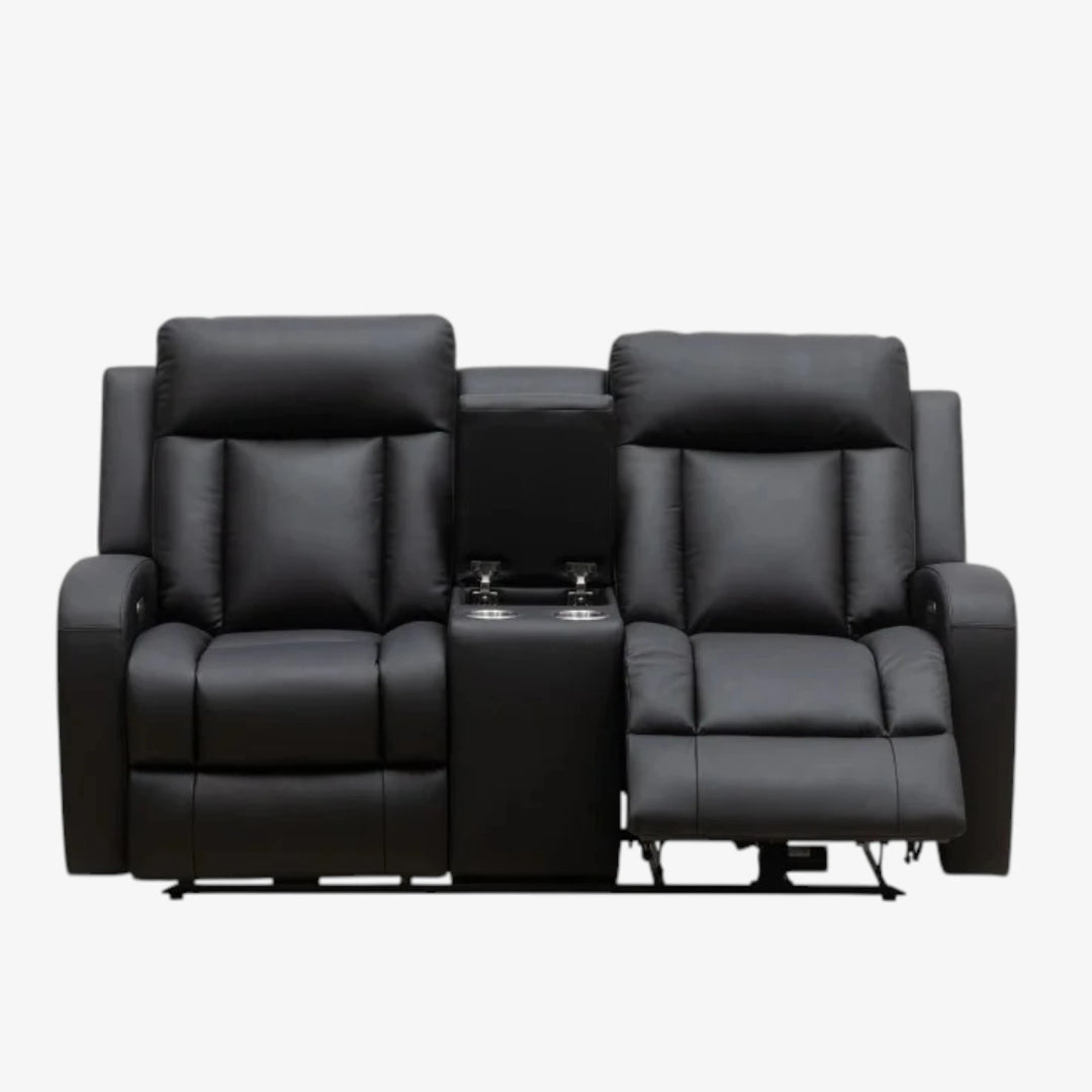Gary Black Power Recliner Loveseat in Top Grain Leather