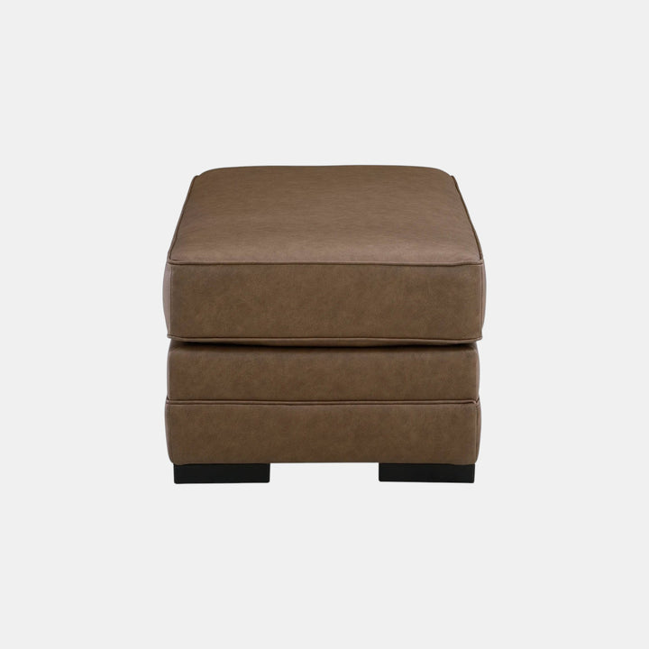 7490914 VillaCourt Accent Ottoman In Leather Upholstery - Caramel | Benchcraft By Ashley