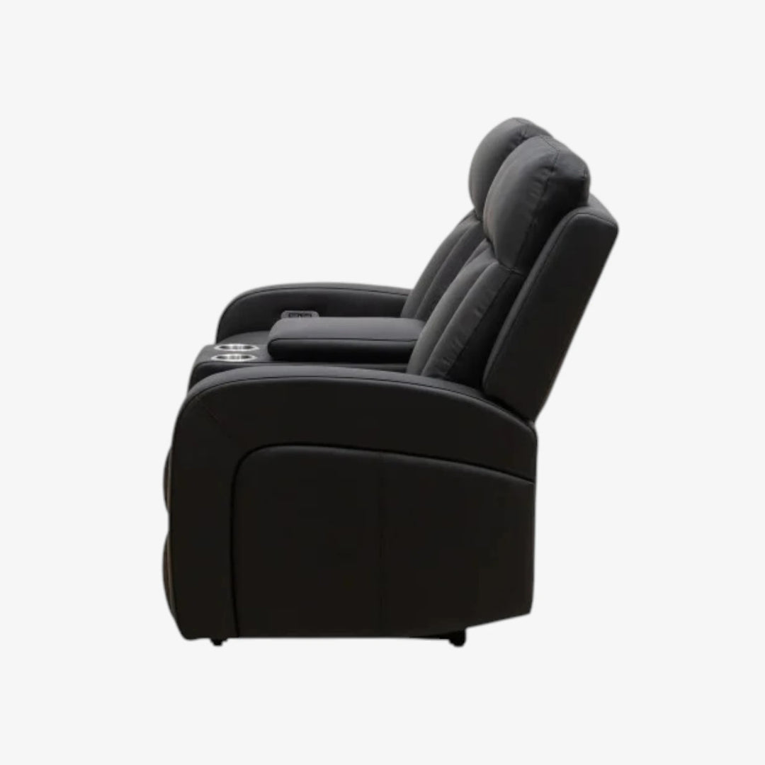 Gary Black Power Recliner Loveseat in Top Grain Leather