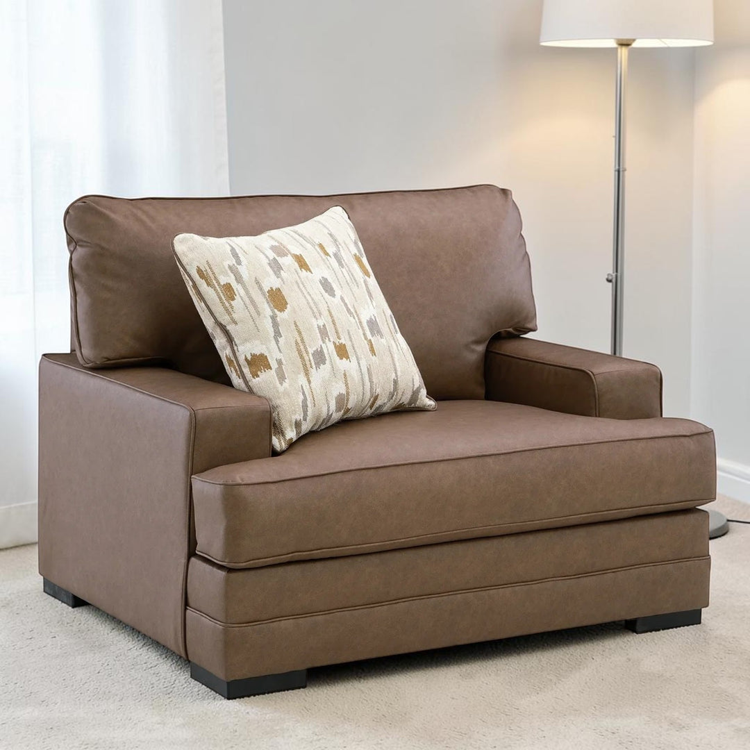 7490923 VillaCourt Oversized Armchair In Leather Upholstery - Caramel | Signature Design By Ashley