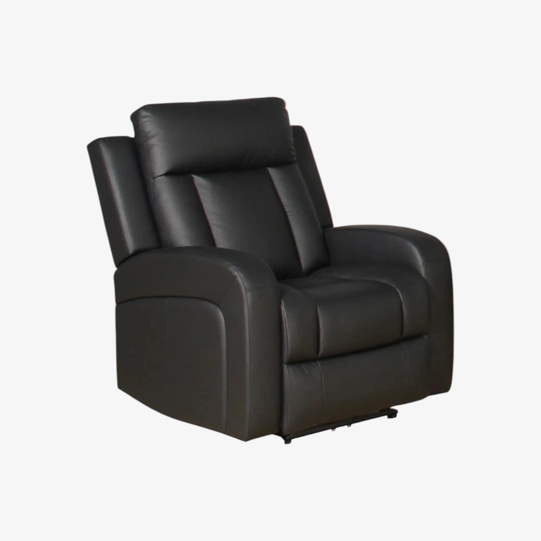 Gary Black Power Recliner Chair In Top Grain Leather