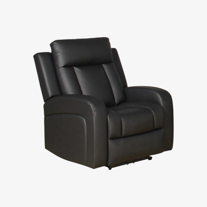 Gary Black Power Recliner Chair In Top Grain Leather