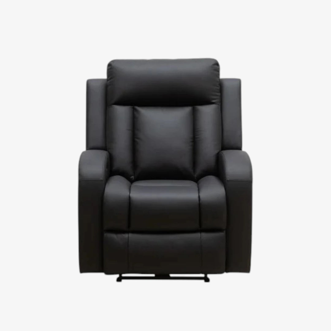 Gary Black Power Recliner Chair In Top Grain Leather