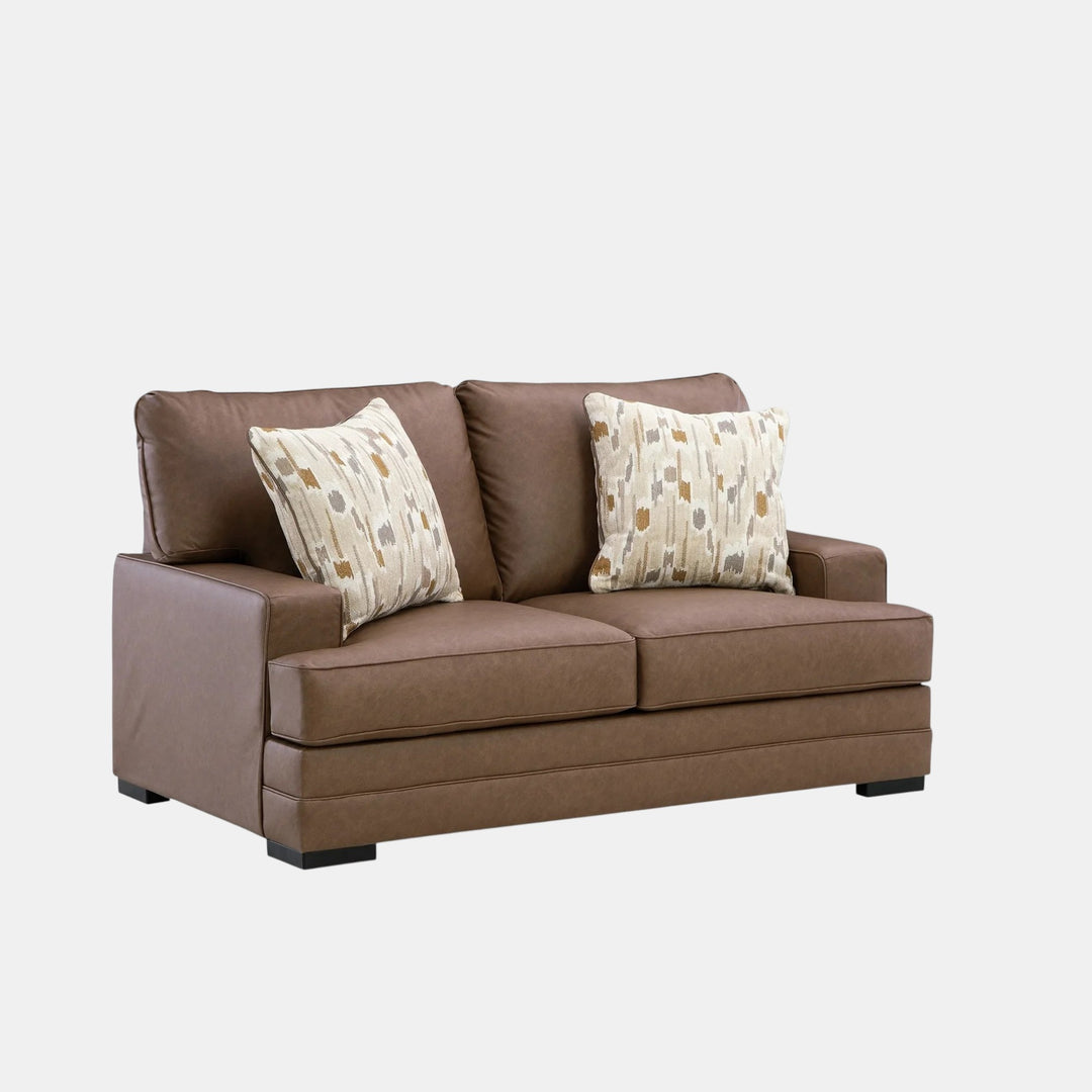 7490935 VillaCourt Loveseat In Leather Upholstery - Caramel | Signature Design By Ashley
