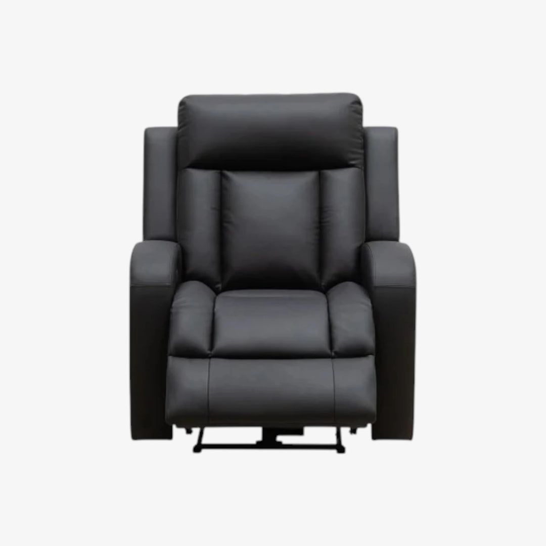 Gary Black Power Recliner Chair In Top Grain Leather