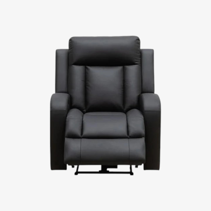 Gary Black Power Recliner Chair In Top Grain Leather