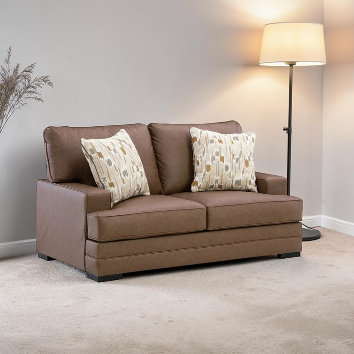 7490935 VillaCourt Loveseat In Leather Upholstery - Caramel | Signature Design By Ashley