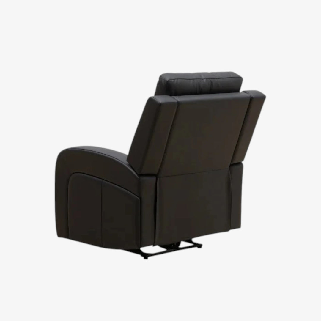 Gary Black Power Recliner Chair In Top Grain Leather