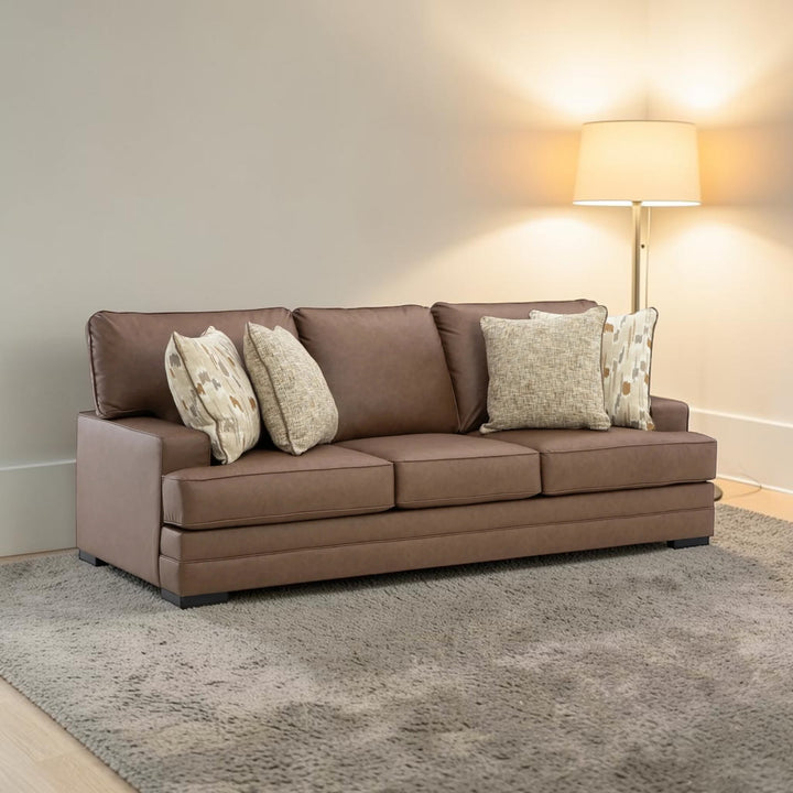 7490938 VillaCourt Stationary Sofa In Leather Upholstery - Caramel | Signature Design By Ashley