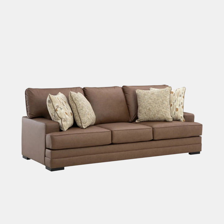 7490938 VillaCourt Stationary Sofa In Leather Upholstery - Caramel | Signature Design By Ashley