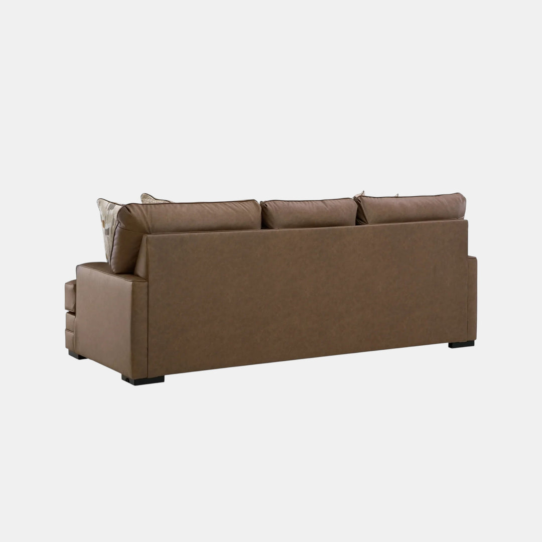 7490938 VillaCourt Stationary Sofa In Leather Upholstery - Caramel | Signature Design By Ashley