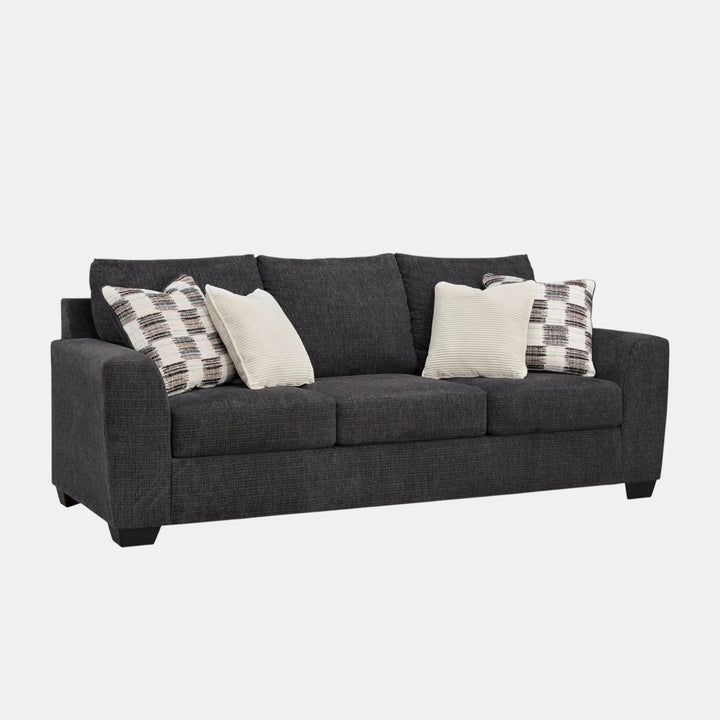 6310138 Loreo Stationary Sofa In Fabric Upholstery - Ebony | Benchcraft by Ashley