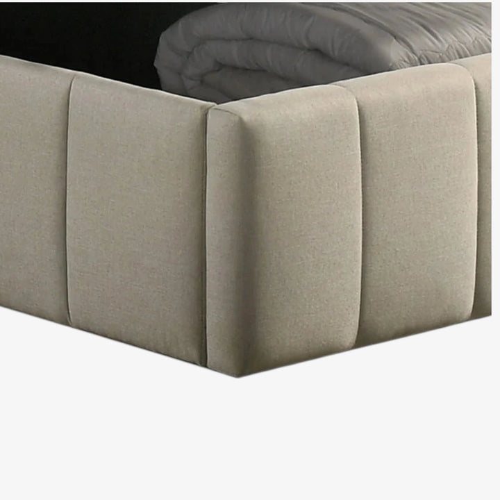 Tucson Ivory Fabric Upholstered Storage Platform Bed Frame