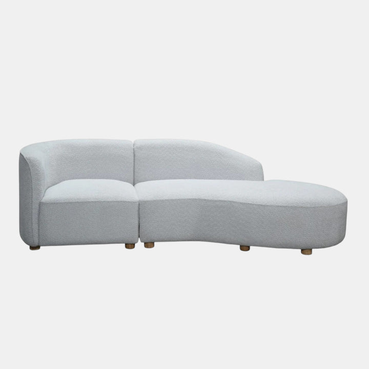 Sofia Beige Sofa Chaise In Fabric Upholstery