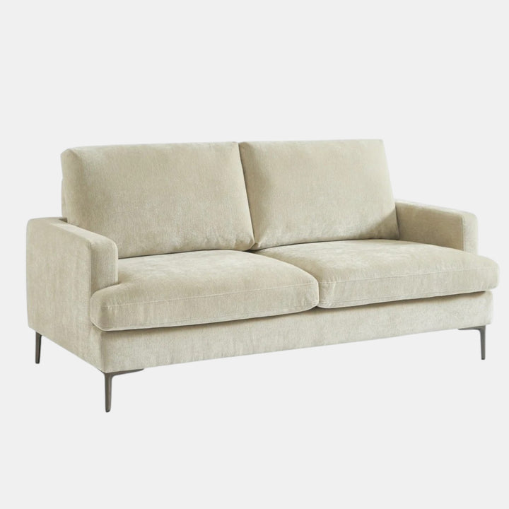 Wenda 3-Seater Fabric Upholstered Stationary Couch - Beige