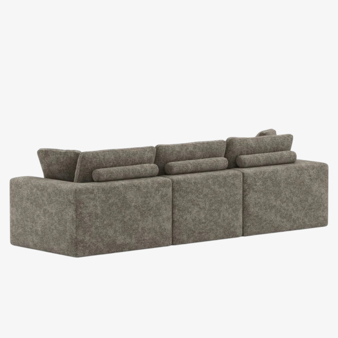 Laviar Fabric Upholstered Brown Sectional Sofa With Chaise