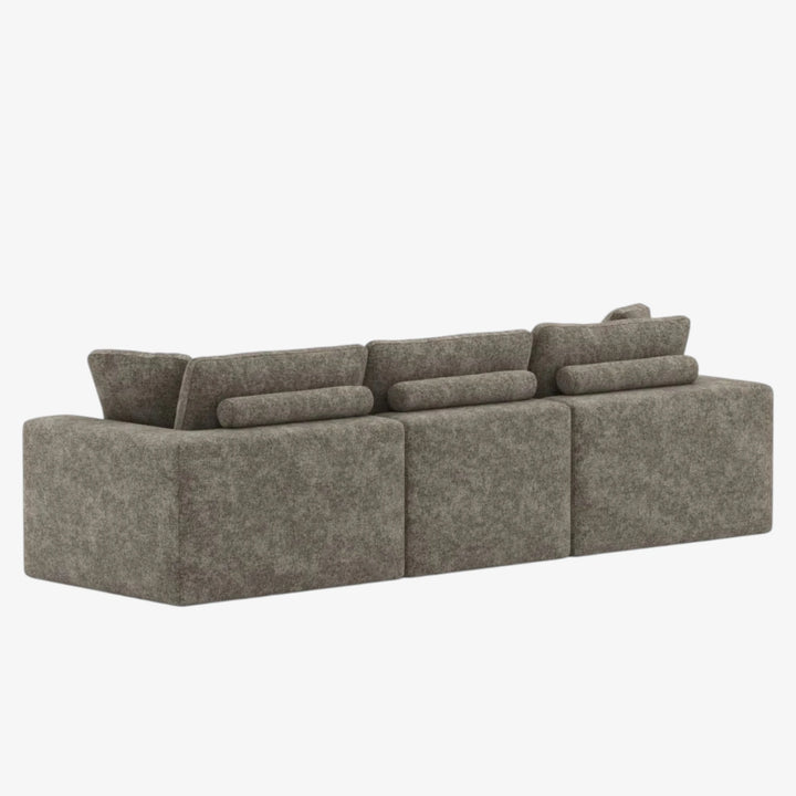 Laviar Fabric Upholstered Brown Sectional Sofa With Chaise