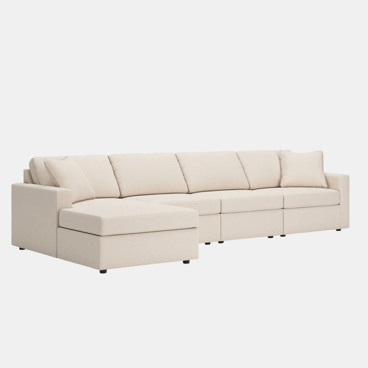 Modmax 4-Piece Fabric Sectional Sofa With Corner Chaise - Oyster | Signature Design By Ashley