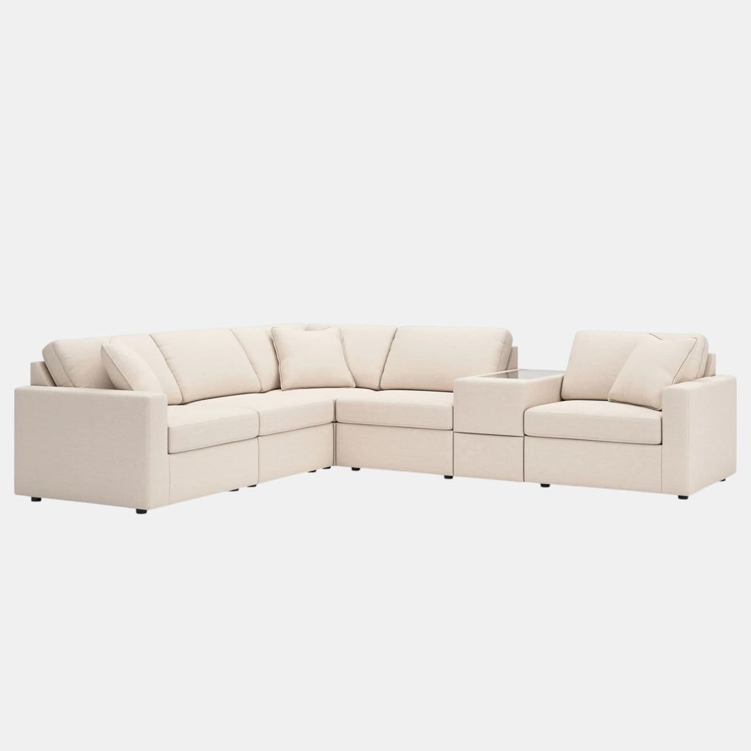 92103S7 Modmax 6-Piece Fabric Sectional Sofa With Storage Console - Oyster | Signature Design By Ashley
