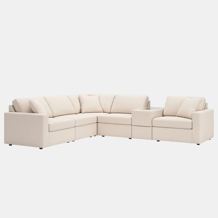 92103S7 Modmax 6-Piece Fabric Sectional Sofa With Storage Console - Oyster | Signature Design By Ashley