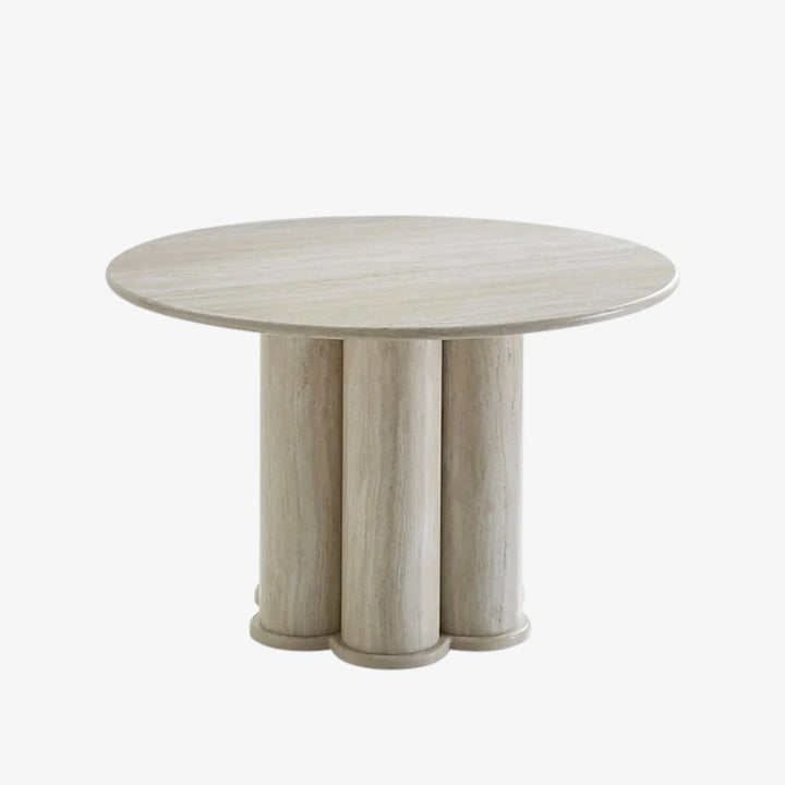 Piko Cream 5-Piece Dining Table Set With Fabric Upholstered Chairs