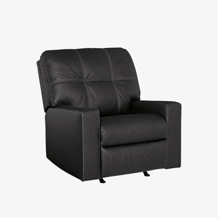 1700425 Barlin Mills Rocker Recliner Chair In Leather Upholstery - Carbon | Benchcraft By Ashley