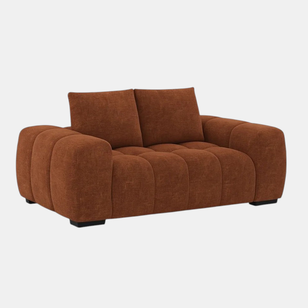 Zara Rust 2-Seater Loveseat In Fabric Upholstery