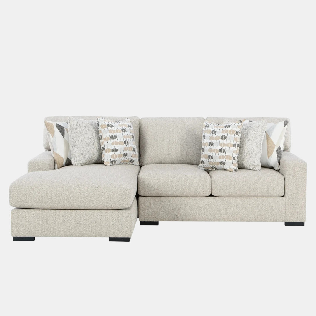 Laurelgrove 2-Piece Sectional Sofa In Fabric Upholstery - Pebble | Benchcraft By Ashley