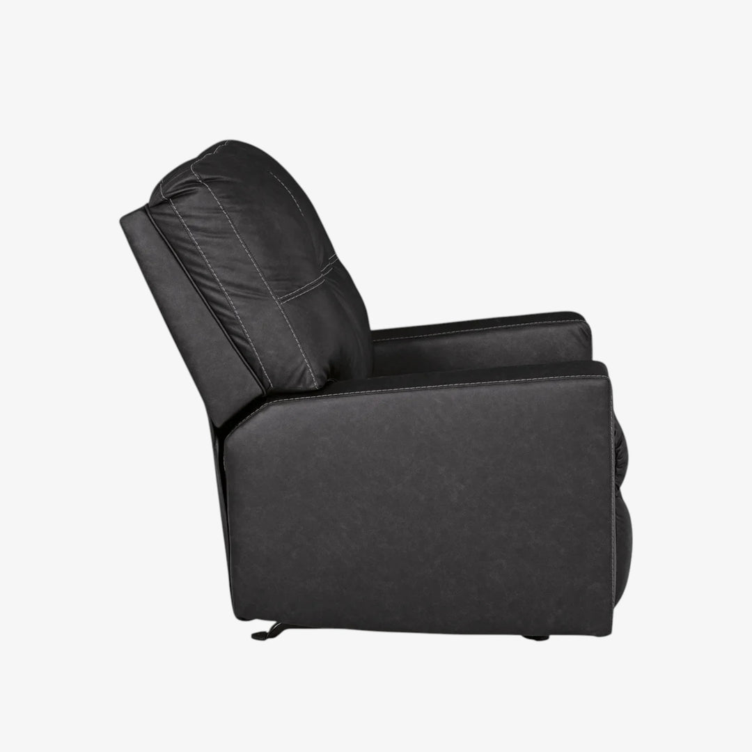 1700425 Barlin Mills Rocker Recliner Chair In Leather Upholstery - Carbon | Benchcraft By Ashley