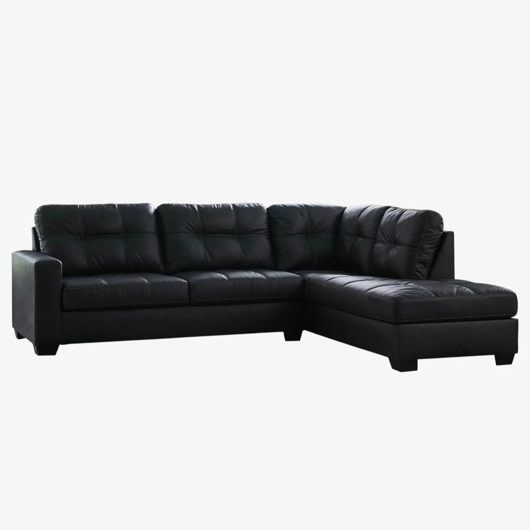 Barlin Mills 2-Piece Sectional Sofa In Leather Upholstery - Carbon | Benchcraft By Ashley