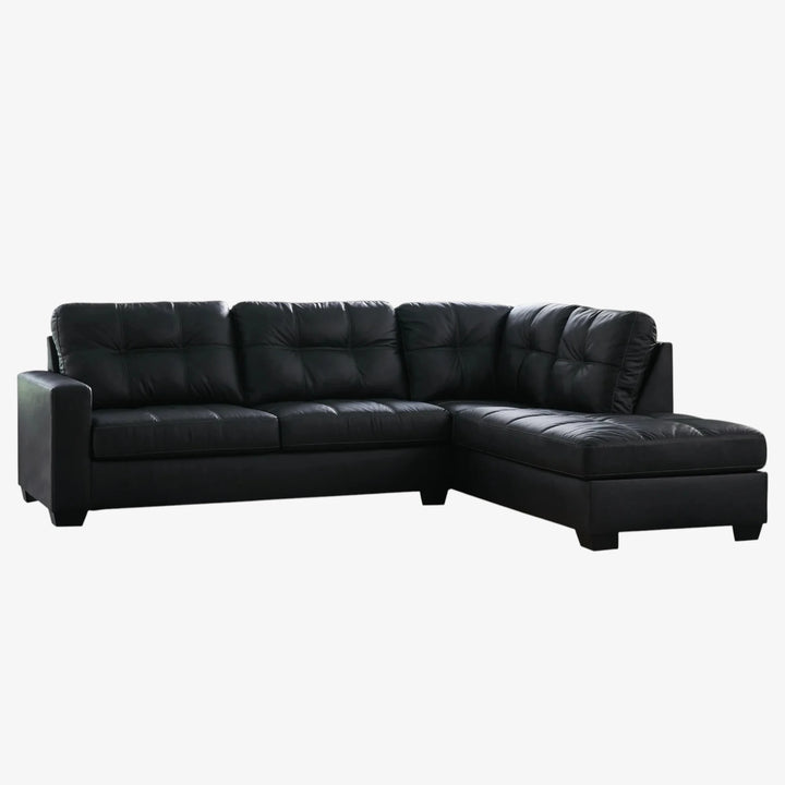 Barlin Mills 2-Piece Sectional Sofa In Leather Upholstery - Carbon | Benchcraft By Ashley