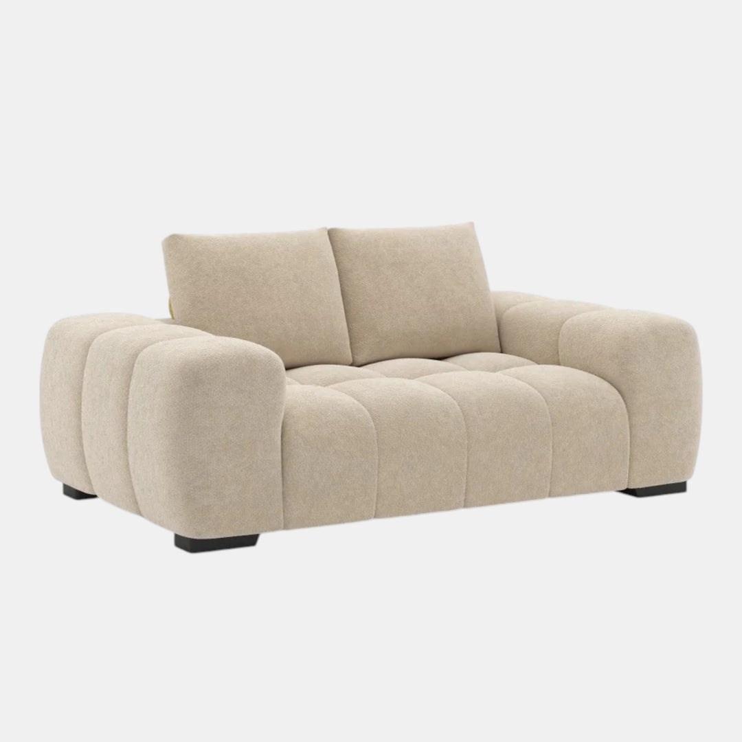 Zara Beige 2-Seater Loveseat In Fabric Upholstery
