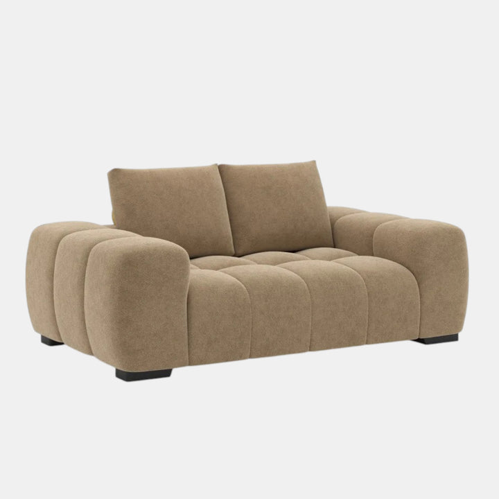 Zara Taupe 2-Seater Loveseat In Fabric Upholstery