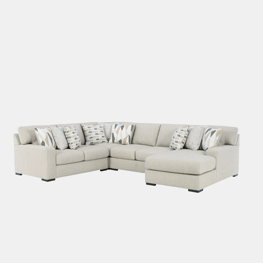 Laurelgrove 4-Piece Sectional Sofa In Fabric Upholstery - Pebble | Benchcraft By Ashley