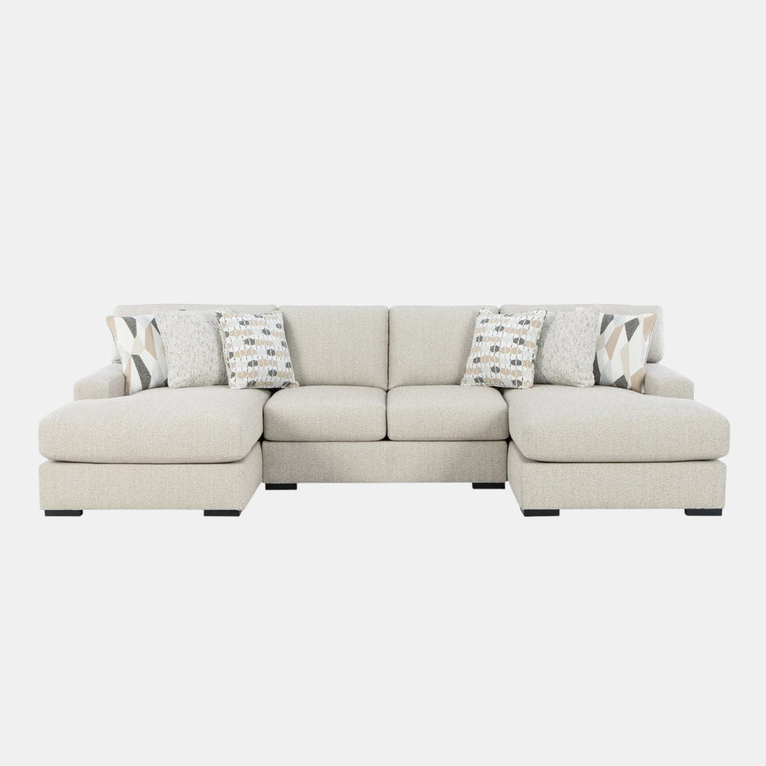 75105S7 3-Piece Fabric Sectional Sofa With Dual Chaise - Pebble | Benchcraft By Ashley