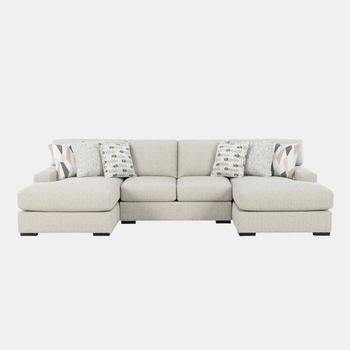 75105S7 3-Piece Fabric Sectional Sofa With Dual Chaise - Pebble | Benchcraft By Ashley