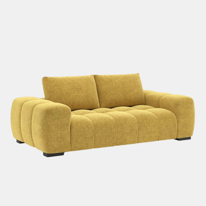 Zara Yellow 3-Seater Sofa In Fabric Upholstery