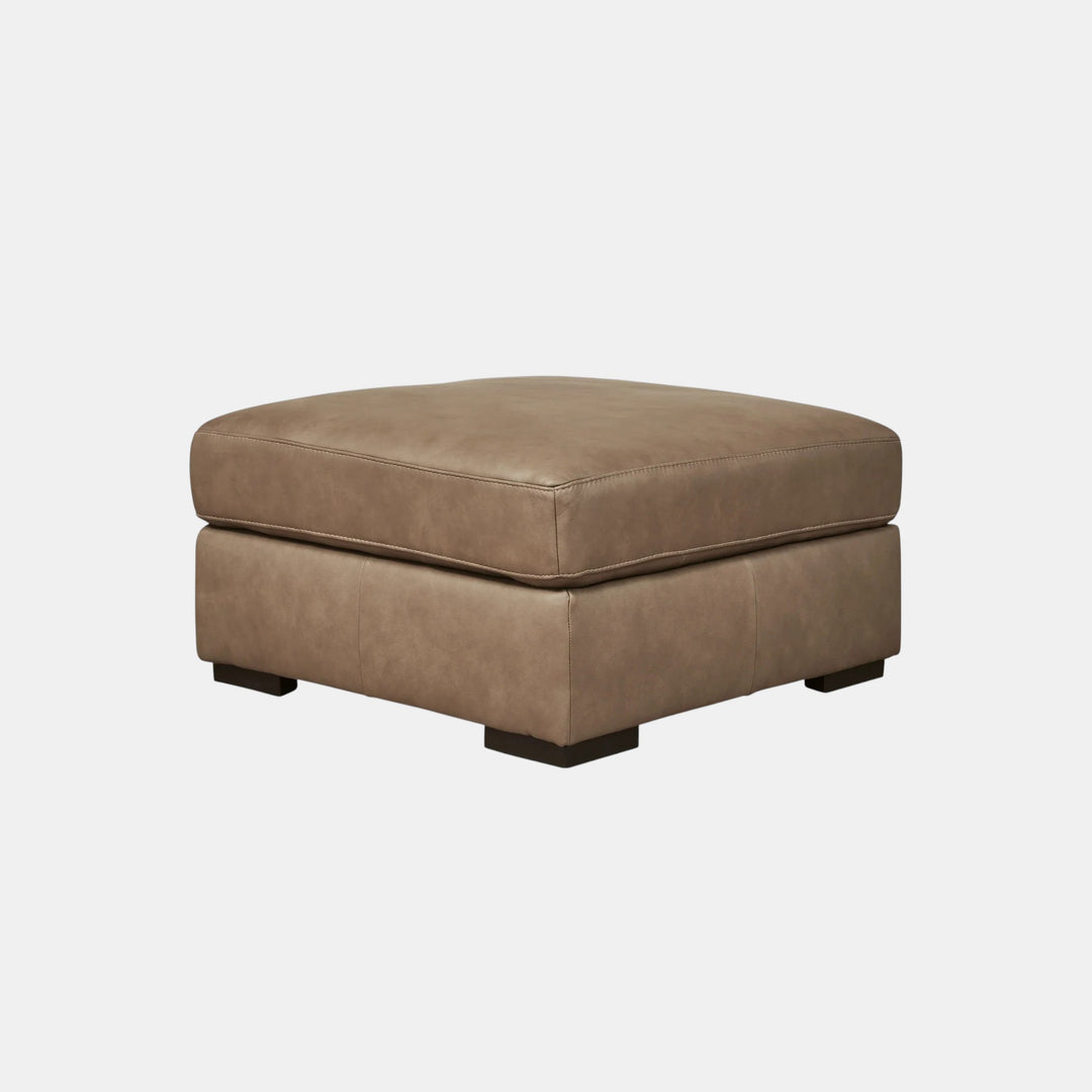 7610608 Veronella Oversized Accent Ottoman In Leather Upholstery - Sahara | Benchcraft By Ashley