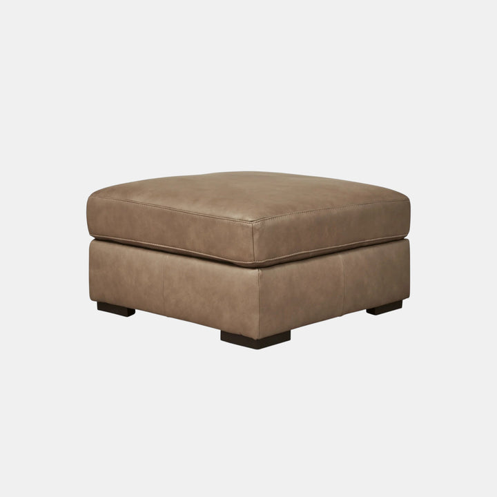 7610608 Veronella Oversized Accent Ottoman In Leather Upholstery - Sahara | Benchcraft By Ashley