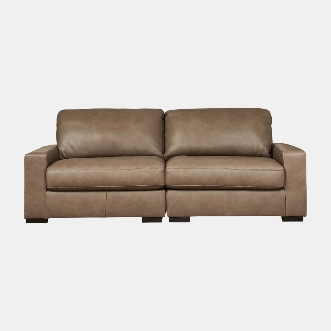 76106S1 Veronella 2-Piece Loveseat In Leather Upholstery - Sahara | Benchcraft By Ashley