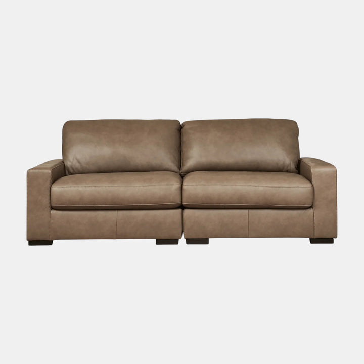 76106S1 Veronella 2-Piece Loveseat In Leather Upholstery - Sahara | Benchcraft By Ashley